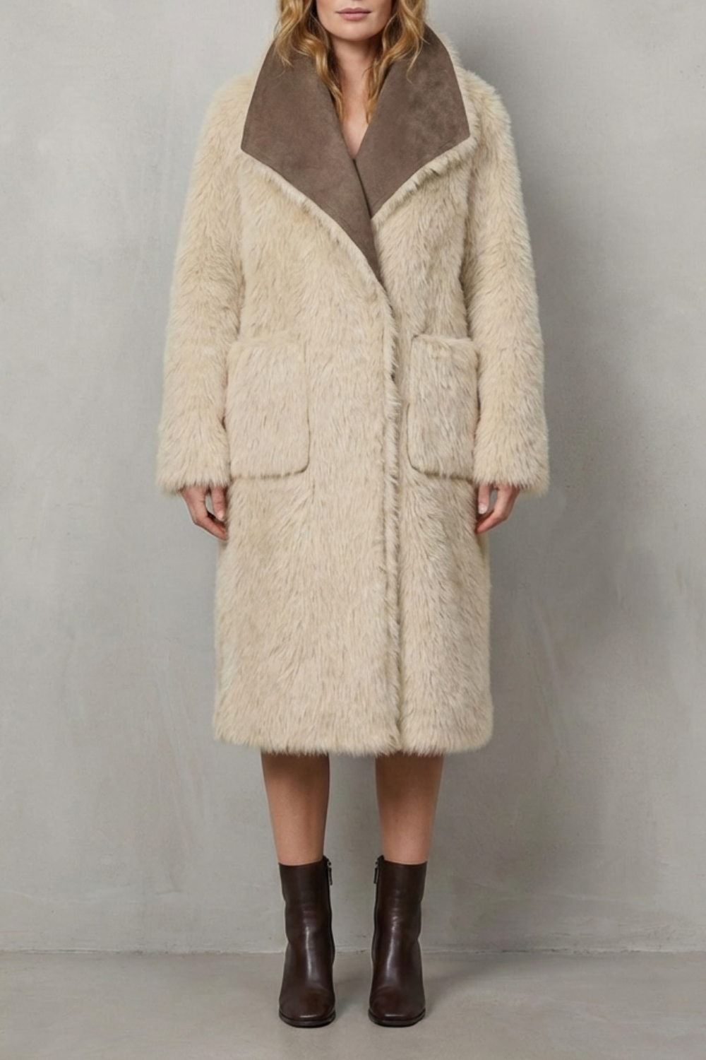 Damen Wendemantel Faux Shearling Oversized - Image 6