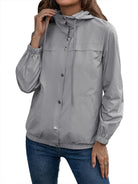 Damen Wasserdichter Trenchcoat Kapuze - Image 7