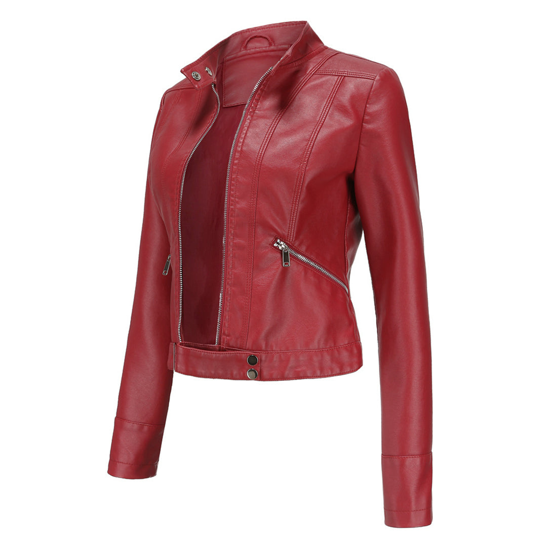 Damen Lederjacke Klassisch Figurbetont - Image 10