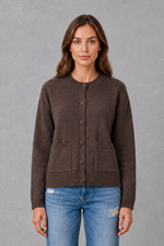 Oversized cardigan til damer i grovstrik med åbent design