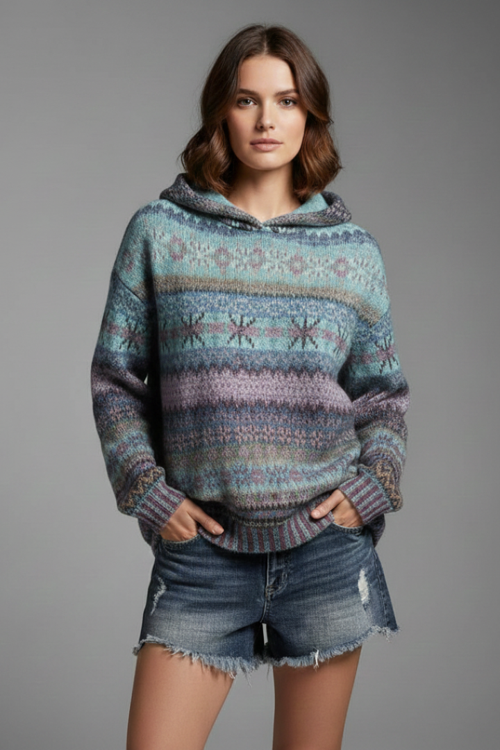 Damen Hoodie Gerippte Manschetten Kapuzenpullover - Image 7