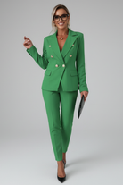 Damen Anzug Set Sommer Doppelreihig Blazer Hose Zweiteiler - Image 13