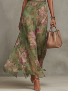 Damen Neckholder Blumen Maxikleid lang ärmellos - Image 4