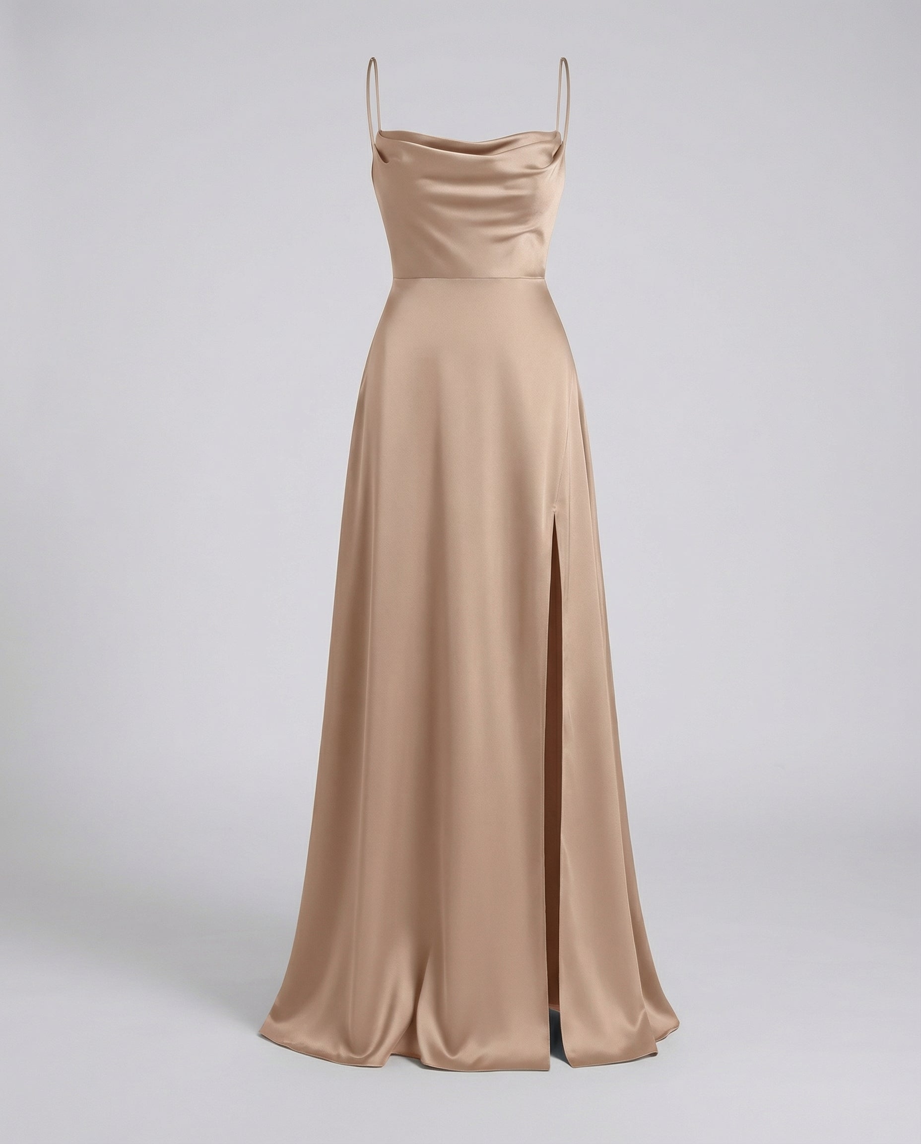 Damen Satin Wasserfallausschnitt Abend Maxikleid - Image 9