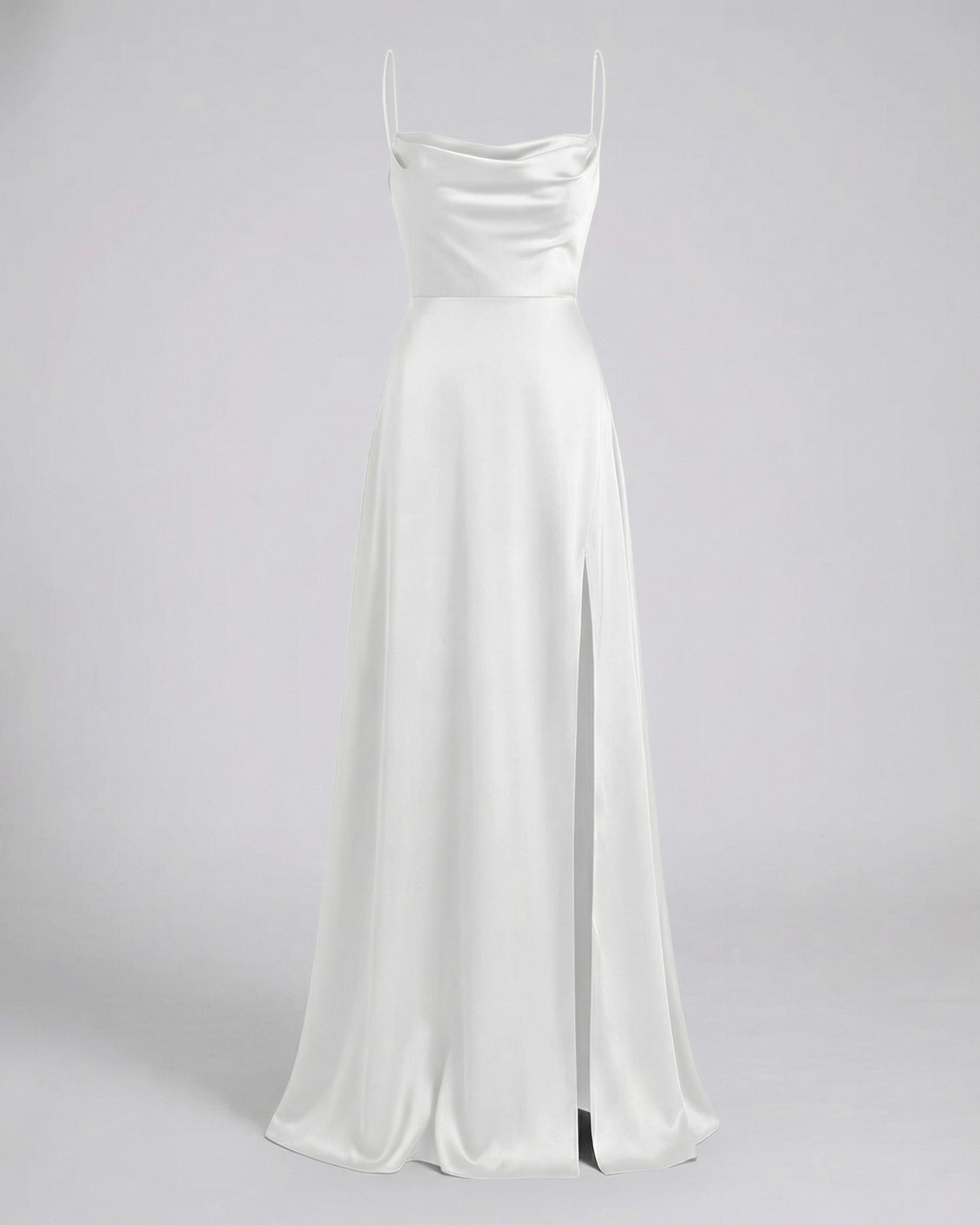 Damen Satin Wasserfallausschnitt Abend Maxikleid - Image 10