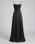 Damen Satin Wasserfallausschnitt Abend Maxikleid - Image 11