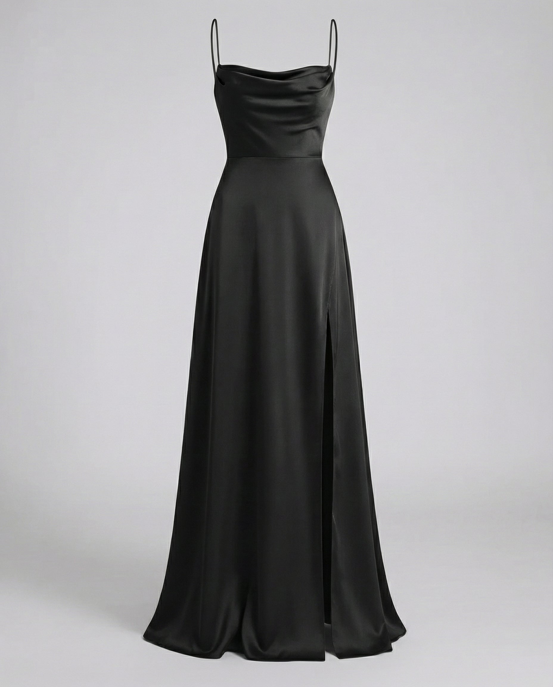 Damen Satin Wasserfallausschnitt Abend Maxikleid - Image 11