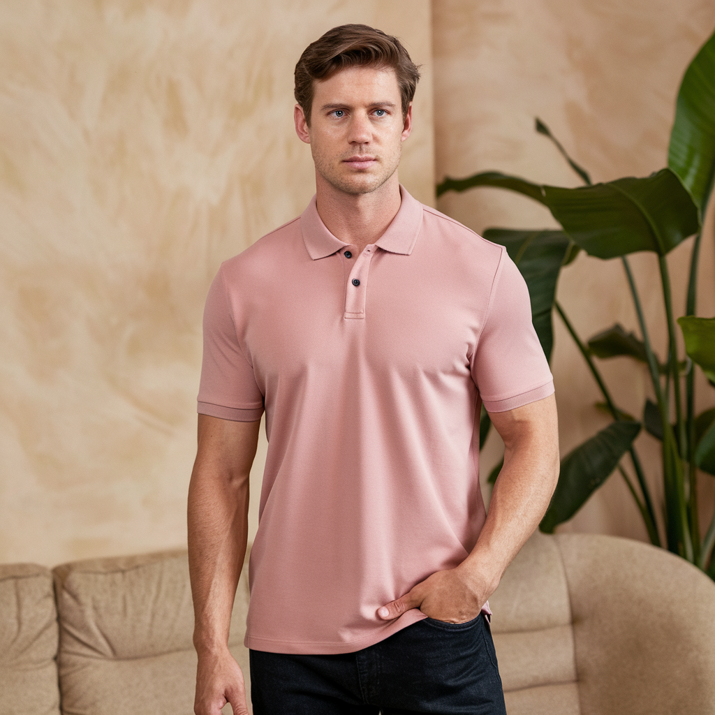 Herren Seiden Polohemd Leicht Premium
