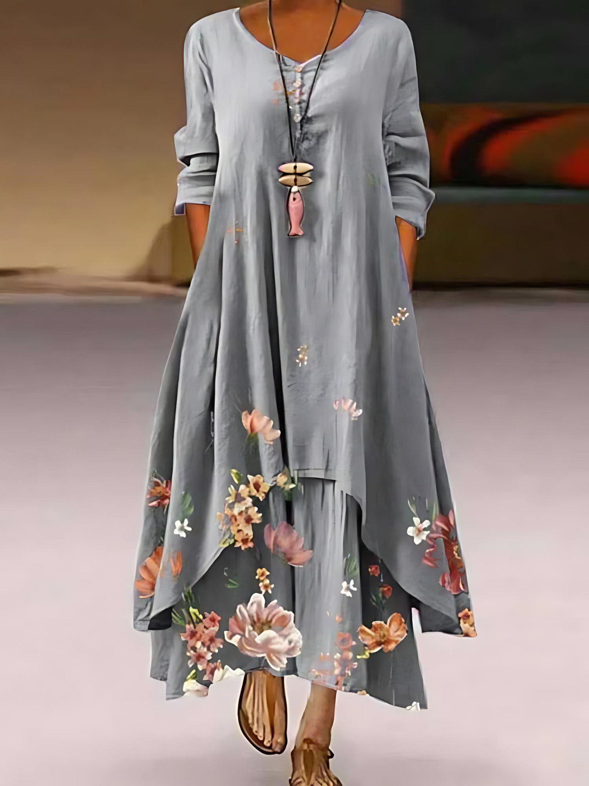 Damen Plus Size Kleid Lagenlook Bauchweg Übergröße - Image 10