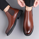 Herren Chelsea Boots Elegant Dunkelbraun Leder Schlupfstiefel - Image 3