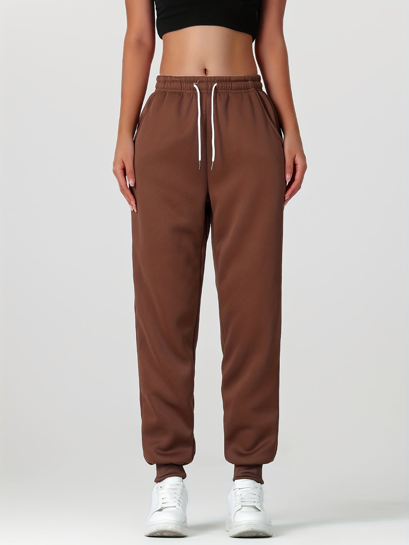 Damen Gefütterte Jogginghose mit Bündchen Winter Kuschelig - Image 17