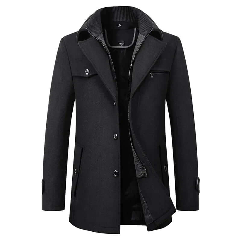 Herren Winterjacke Winddicht Warm Gefüttert Knopfleiste - Image 8
