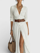 Damen Hemdblusenkleid Maxi Knopfleiste Sommer - Image 6