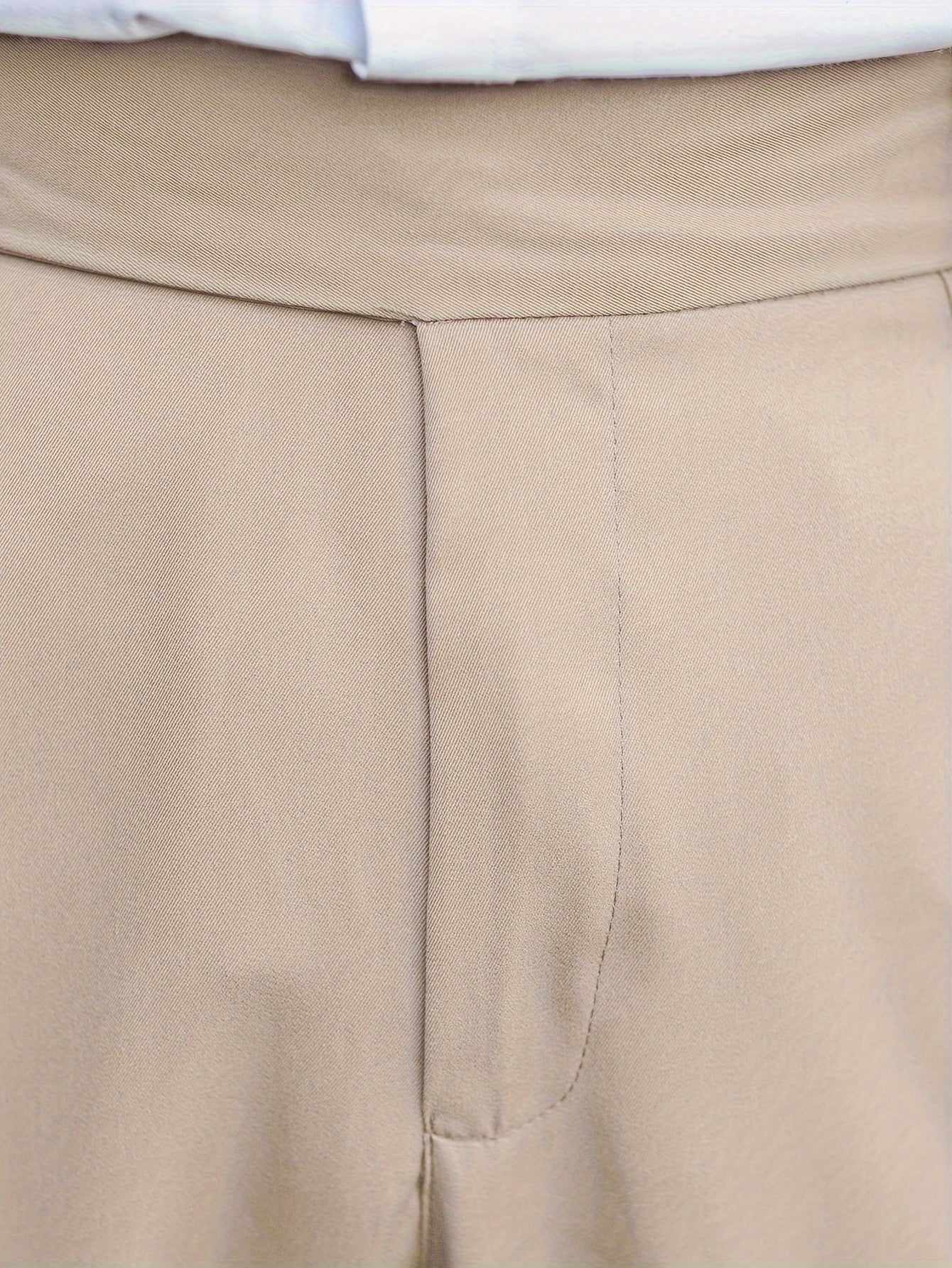 Damen Weite Elegante Stoffhose Entspannt Tailliert - Image 4