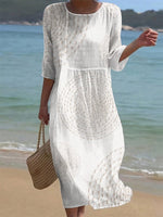 Pavellea - Vestito midi in cotone e lino strutturato
