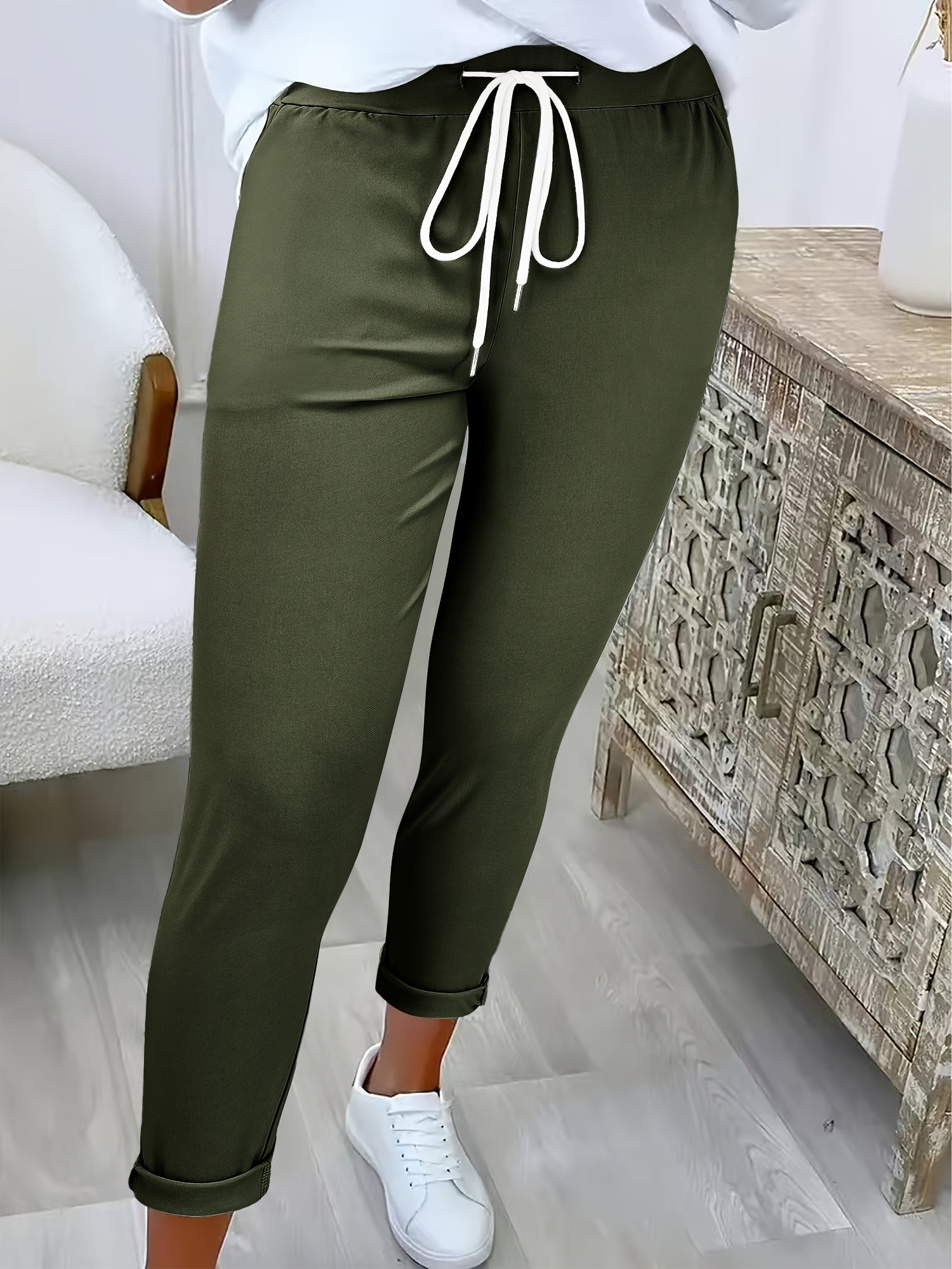 Damen Schlupfhose Kordelzug Relaxed Fit schmal zulaufend - Image 9