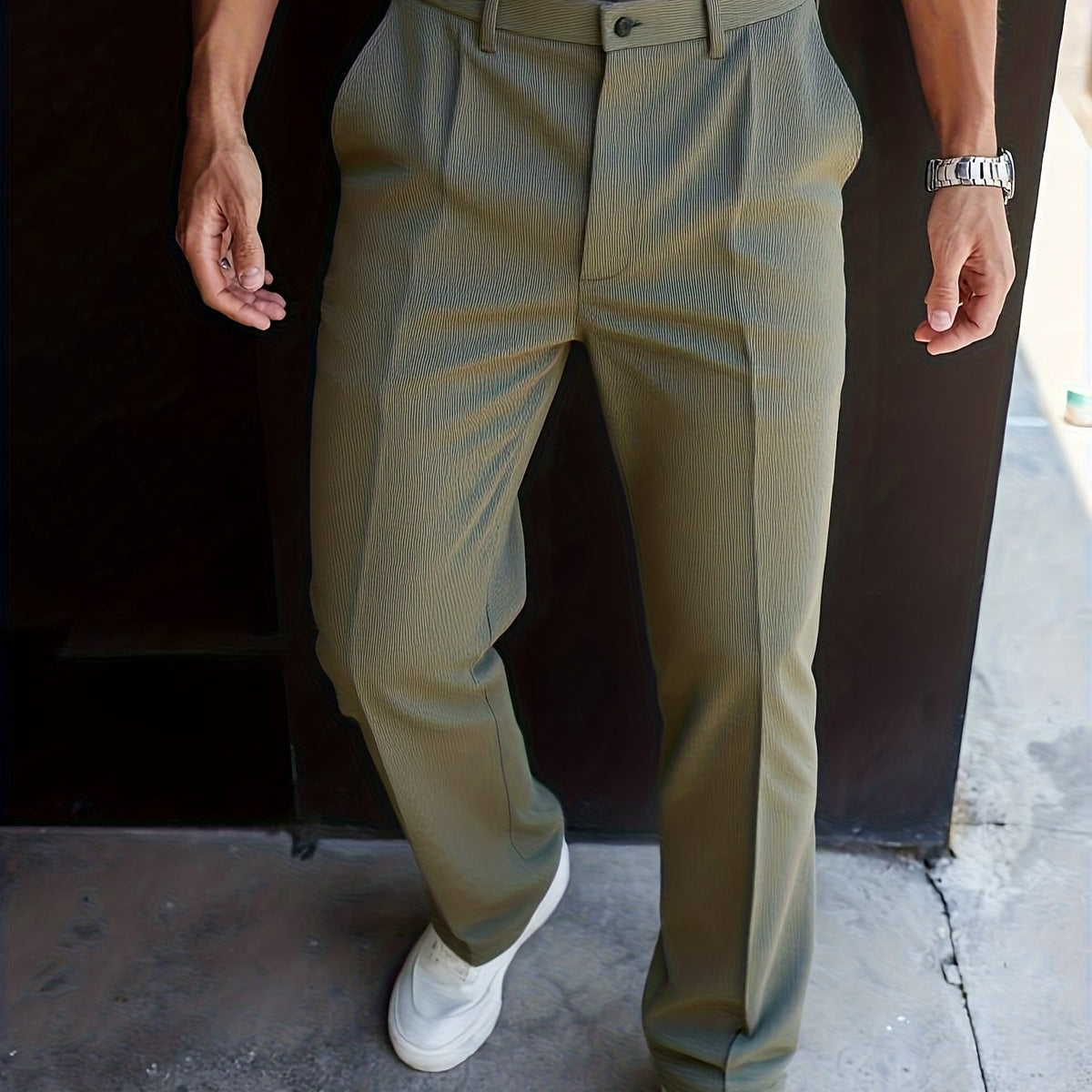 Damen Businesshose Gerade Geschnitten Stoffhose - Image 18