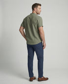 Men's Linen Band Collar Short Sleeve Shirt - Image 3