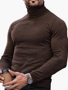 Herren Rollkragenpullover Feinstrick Slim Fit elegant