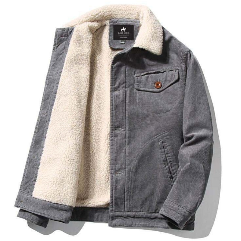 Herren Cord Steppjacke Klassisch Gefüttert