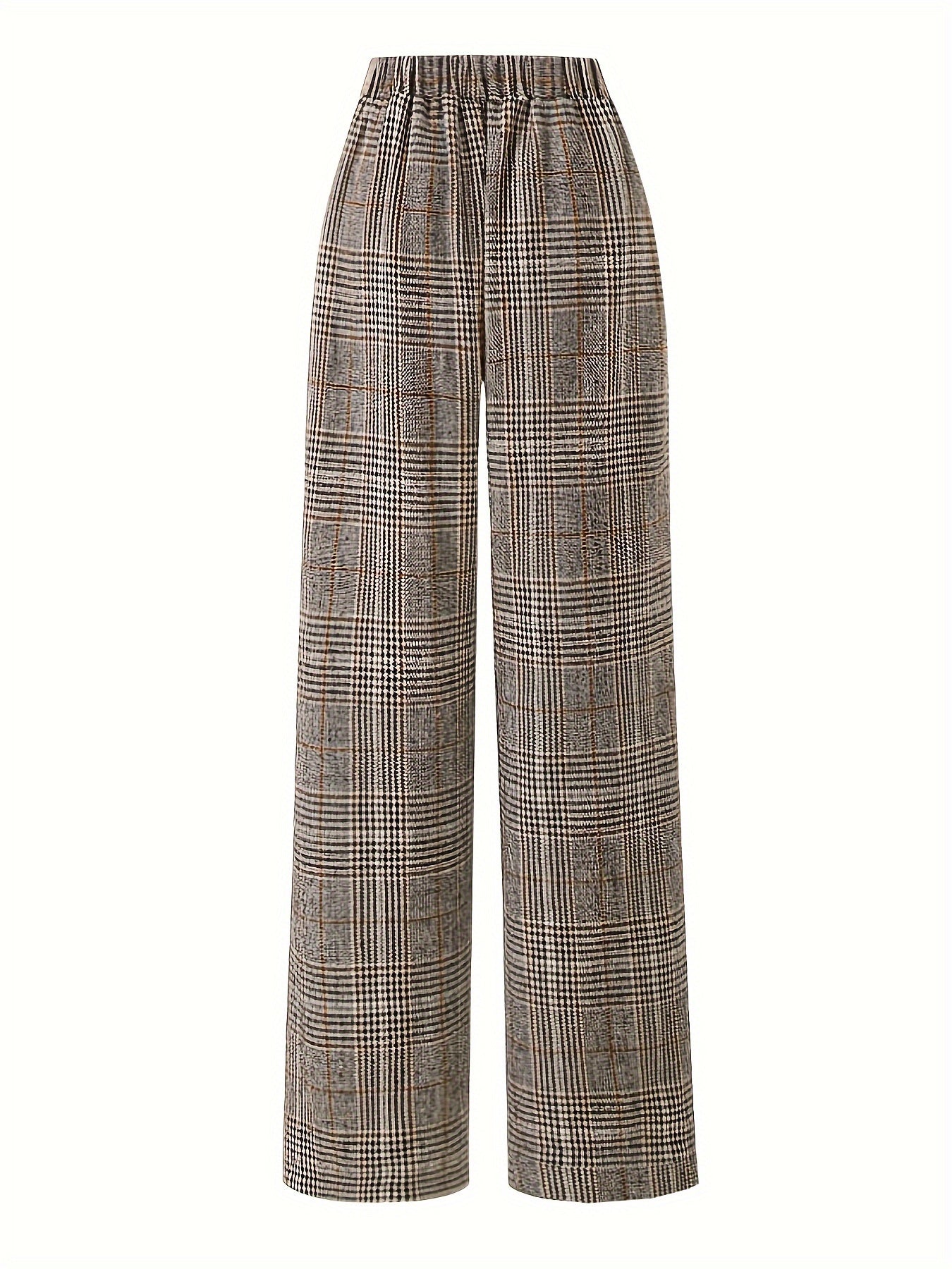 Damen Karierte Weite Hose Marlene Stil - Image 3