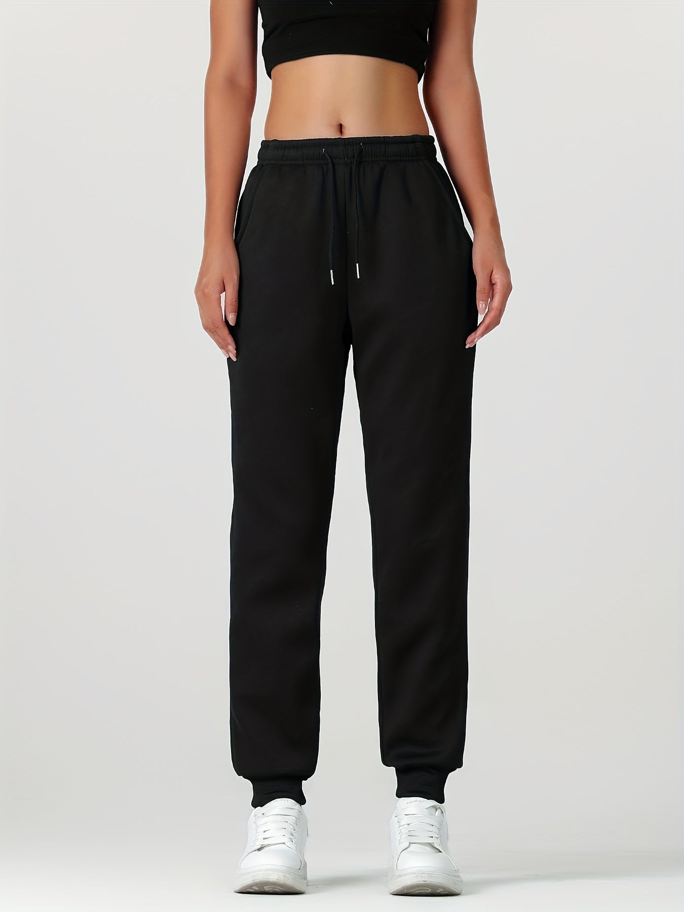 Damen Gefütterte Jogginghose mit Bündchen Winter Kuschelig - Image 3