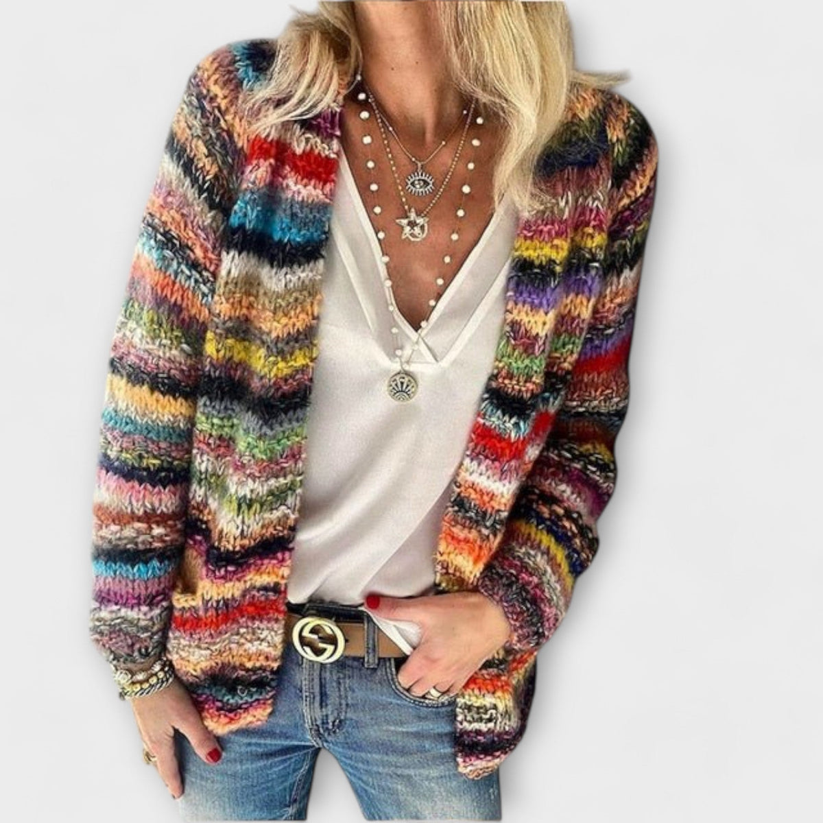 Damen Strickjacke Offene Cardigan Bequem - Image 2