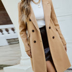 Double-breasted women's coat - tailored, mid-length fit