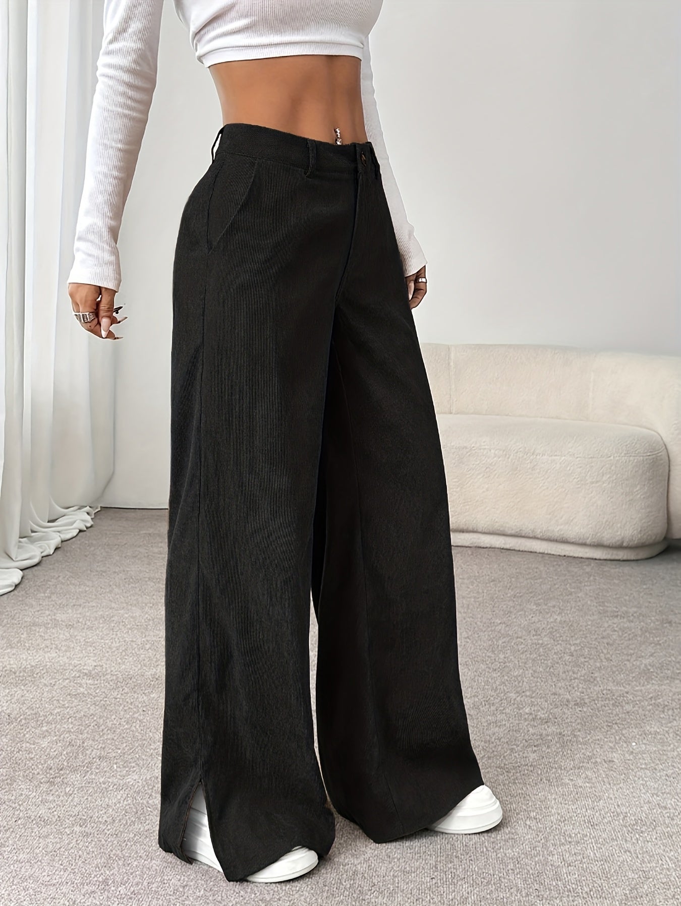 Damen Hochbund Straight-Leg Hose - Image 3