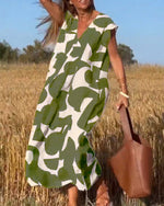 Orphira - Vestido con escote en V y estampado