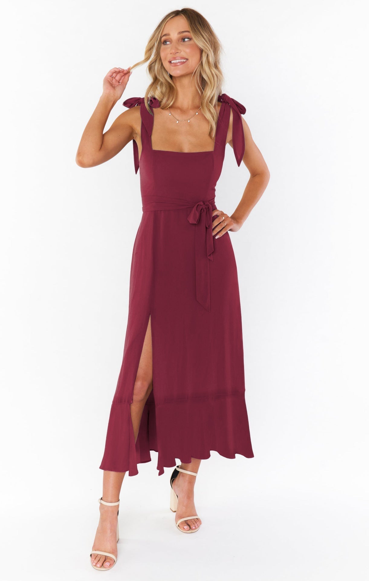 Damen Trägerloses Kleid mit Schnürung - Image 15