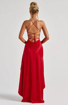 Damen Satin Maxikleid elegant lang Schlitz rückenfrei - Image 17