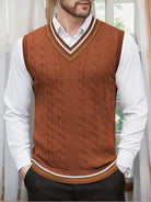 Herren Strick V-Ausschnitt Weste - Image 11