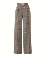 Damen Karierte Weite Hose Marlene Stil - Image 2