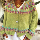 Damen Boho Strickjacke Bestickter Cardigan V-Ausschnitt - Image 13