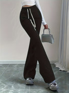 Damen Schlaghose Hoher Bund High Waist Hose - Image 4