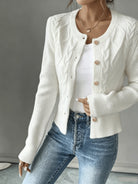 Damen Kabelstrick Strickjacke Knöpfe - Image 34