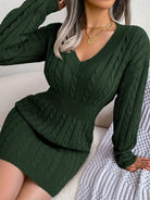 Damen Cable-Knit Strickkleid Tailliert - Image 17