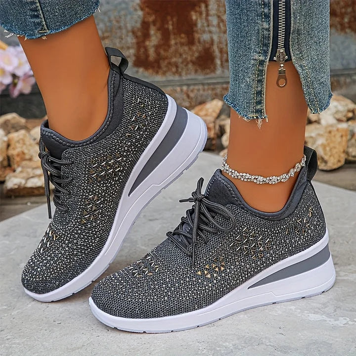 Damen Orthopädische Sneaker Strasssteinen Glitzer - Image 22