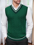 Herren Strick V-Ausschnitt Weste - Image 26