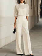Damen Jumpsuit Elegant Weites Bein Festlich