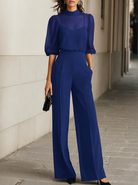 Damen Jumpsuit Elegant Weites Bein Festlich - Image 2