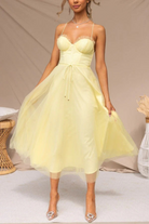 Damen fließendes Midikleid Hochzeitsgast festlich - Image 5