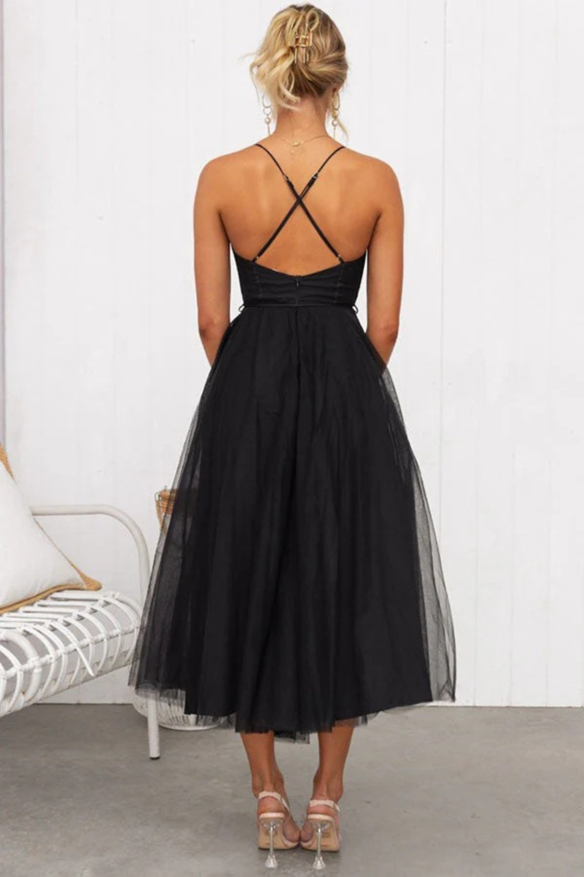 Damen fließendes Midikleid Hochzeitsgast festlich - Image 10