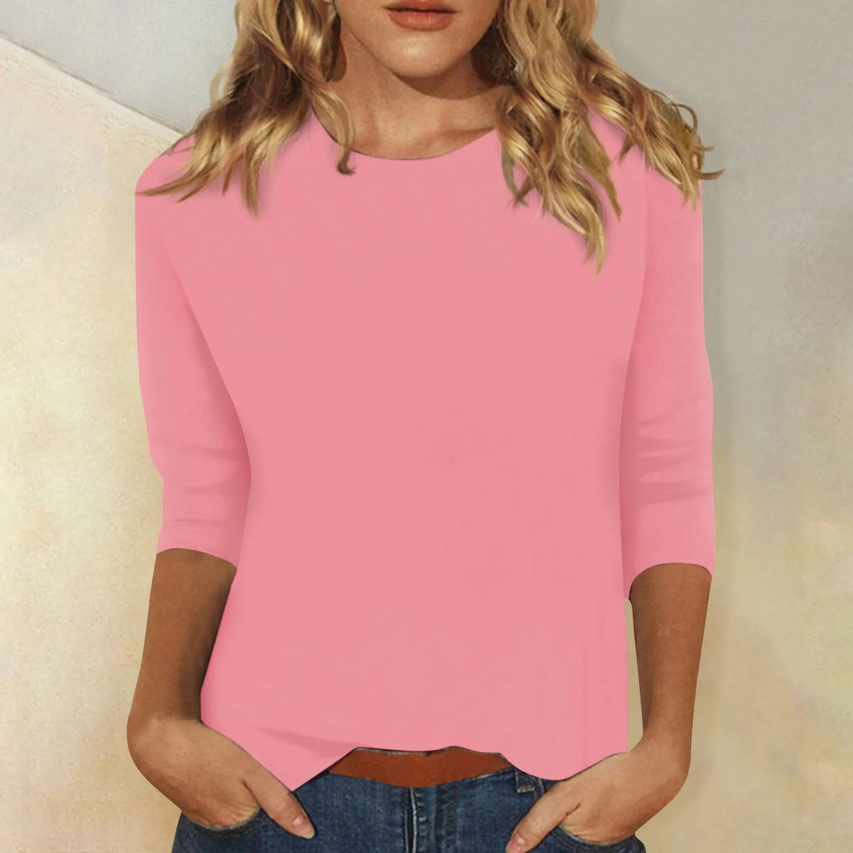 Damen Langarm T-Shirt Rundhals