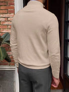 Herren Strickpullover Troyer Reißverschluss Stehkragen - Image 8