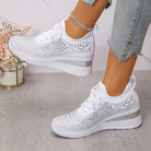 Damen Orthopädische Sneaker Strasssteinen Glitzer - Image 8