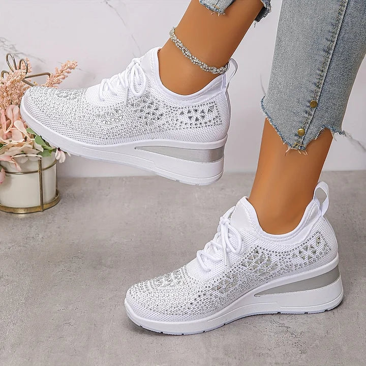 Damen Orthopädische Sneaker Strasssteinen Glitzer - Image 8
