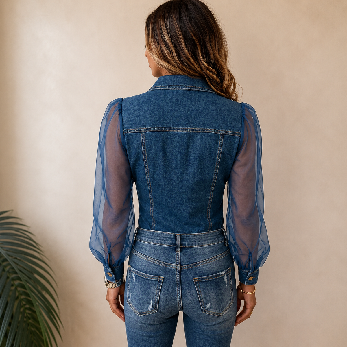 Damen Denim Bluse - Image 2