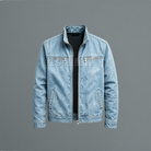 Damen Baumwolljacke Stehkragen Reißverschluss Used Look - Image 4
